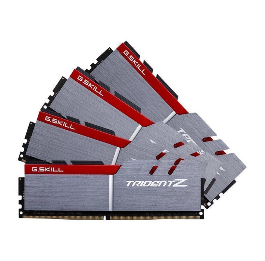 RAM - G.Skill Trident Z DDR4-3400 - 32GB - CL16 - Quad Channel (4 pcs) - Intel XMP - Sølv - F4-3400C16Q-32GTZ