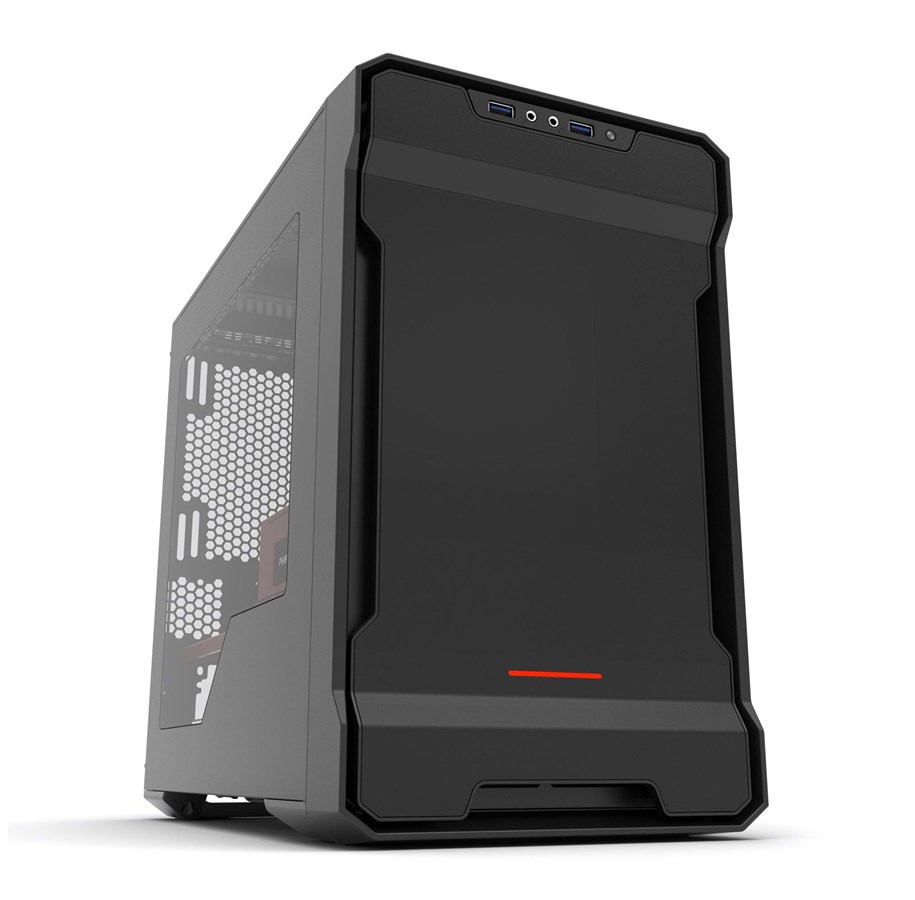 Kabinet - Phanteks Enthoo EVOLV ITX - Black / Red - Kabinet - Minitower - Sort - PH-ES215P_SRD