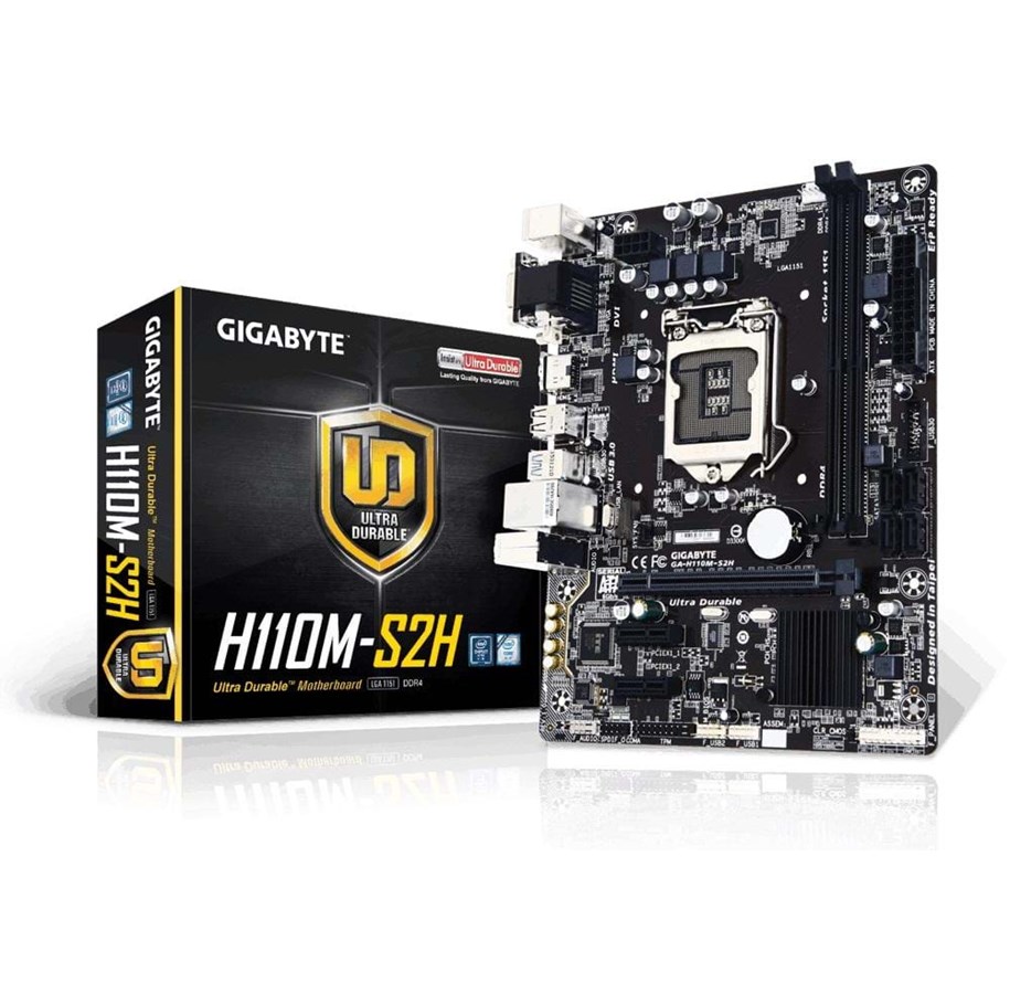 Bundkort - GIGABYTE GA-H110M-S2H Bundkort - Intel H110 Express - Intel LGA1151 socket - DDR4 RAM - Micro-ATX - GA-H110M-S2H