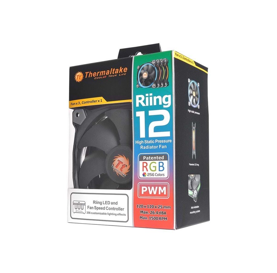 Kabinet Køler - Thermaltake Riing 14 LED RGB 256 Colors - Kabinet køler - 140mm - Hvid - CL-F043-PL14SW-B