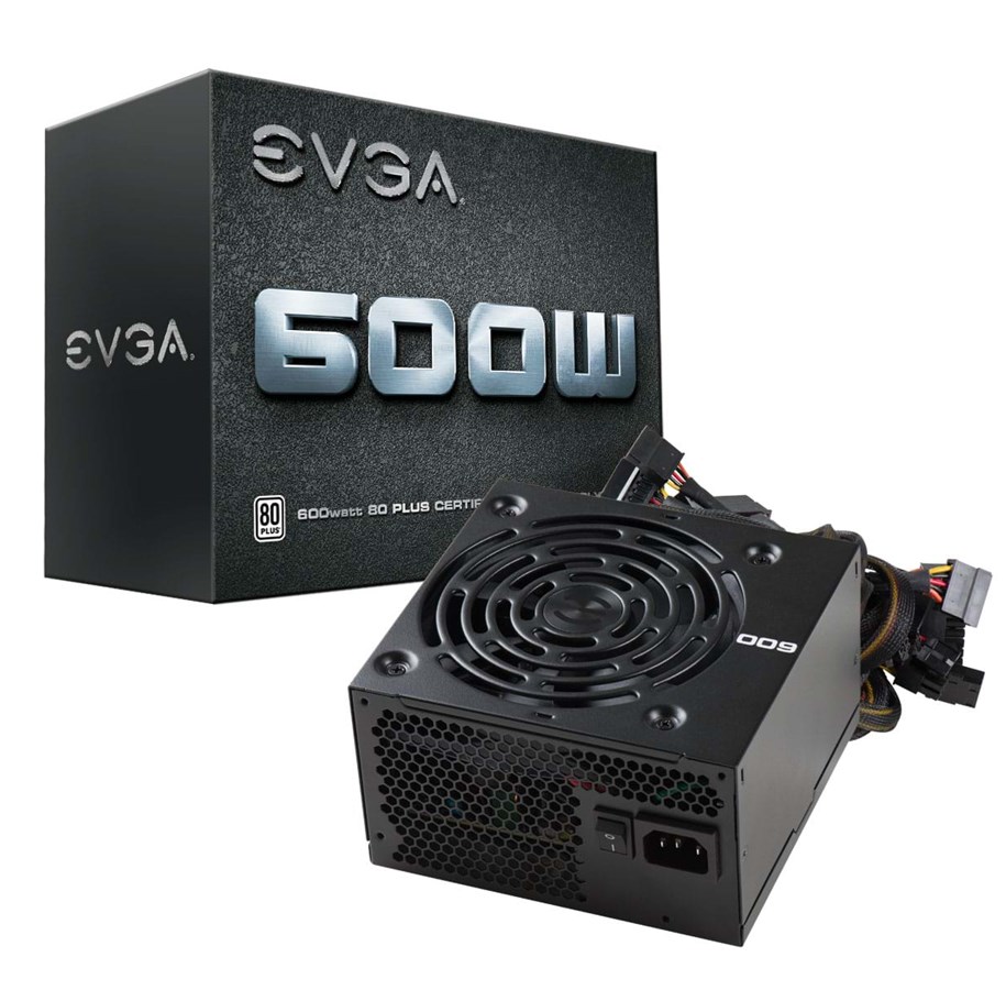 Strømforsyning - EVGA W1 600 Strømforsyning - 600 Watt - 120 mm - ATX - 80 Plus White certified - 100-W1-0600-K2