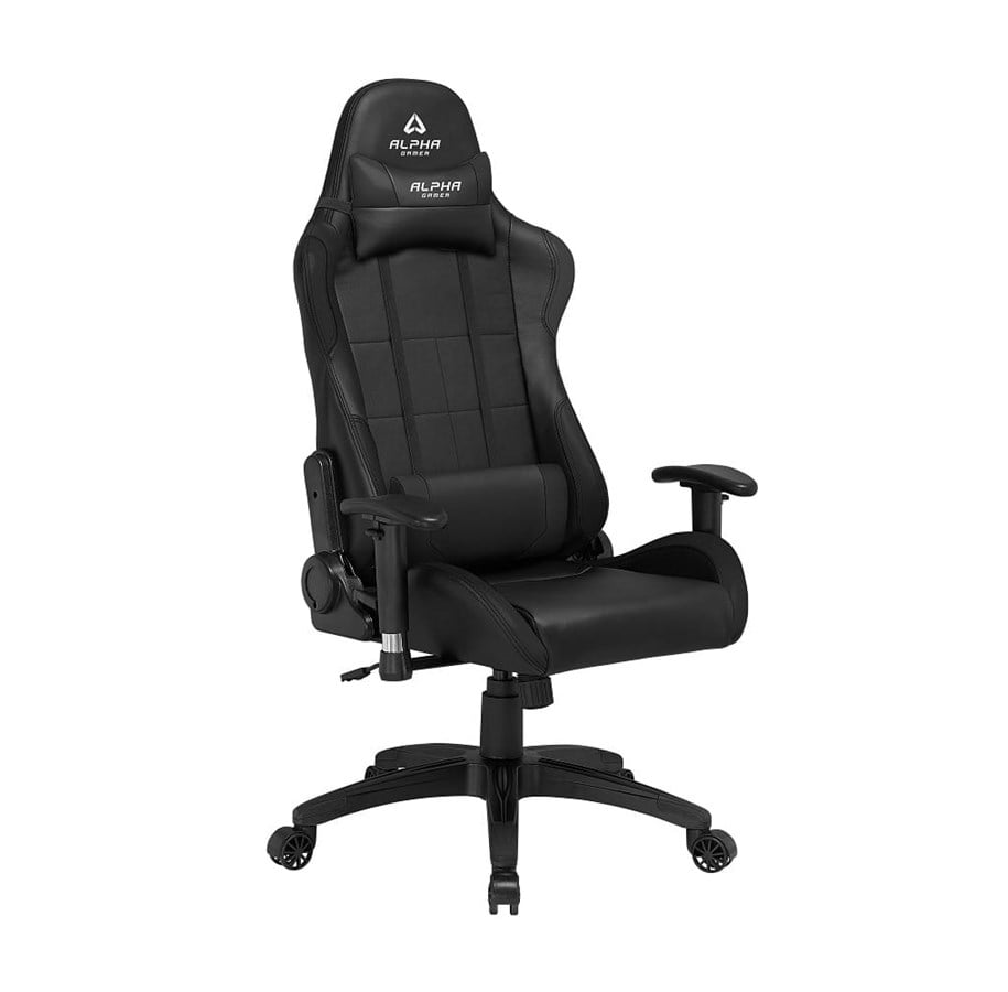Gamer Stol - AlphaGamer VEGA Black Gamer Stol - Sort - Kunsigt læder - Op til 150 kg - AGVEGA-BK