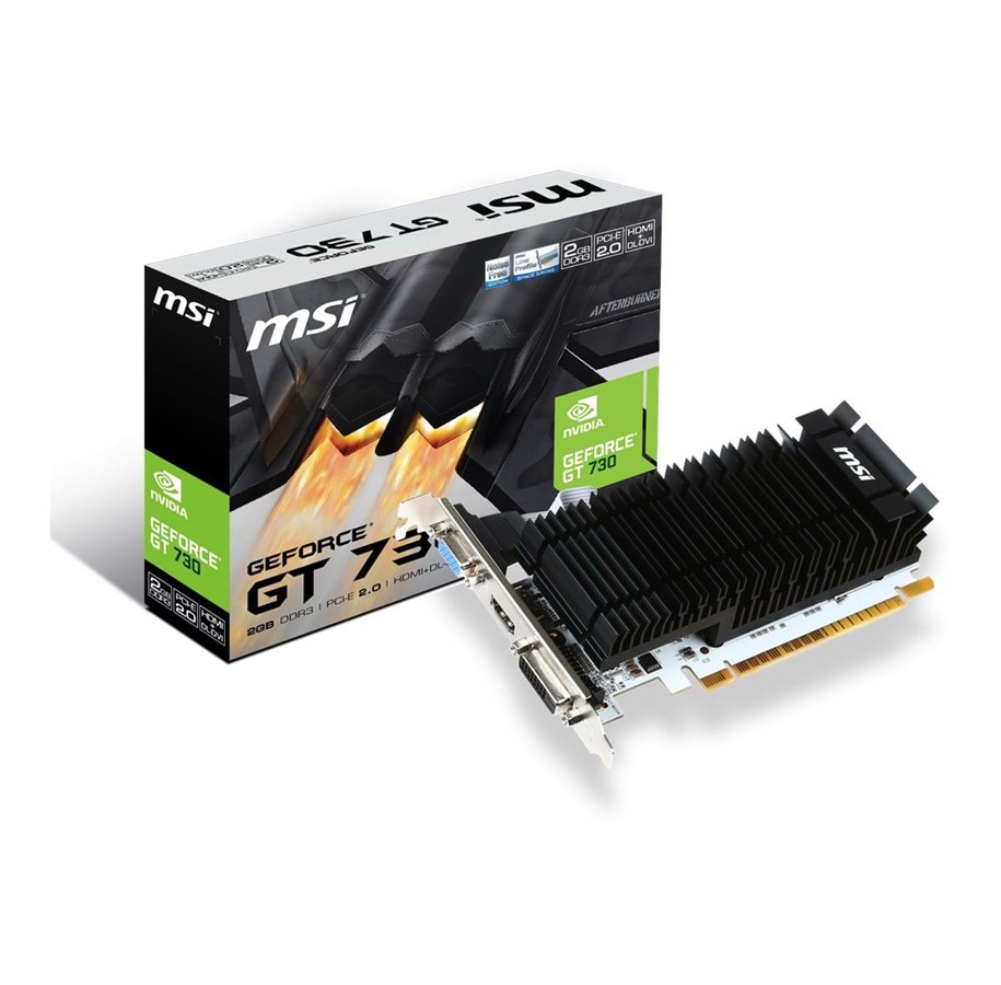 Grafikkort - MSI GeForce GT 730 Low Profile - 2GB GDDR3 RAM - Grafikkort - N730K-2GD3H/LP