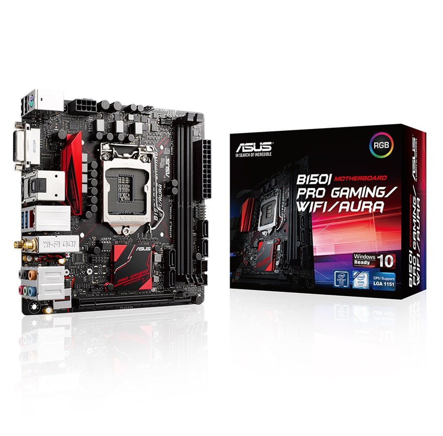 Bundkort - ASUS B150I PRO GAMING/WIFI/AURA Bundkort - Intel B150 Express - Intel LGA1151 - DDR4 RAM - Mini-ITX - 90MB0NI1-M0EAY0