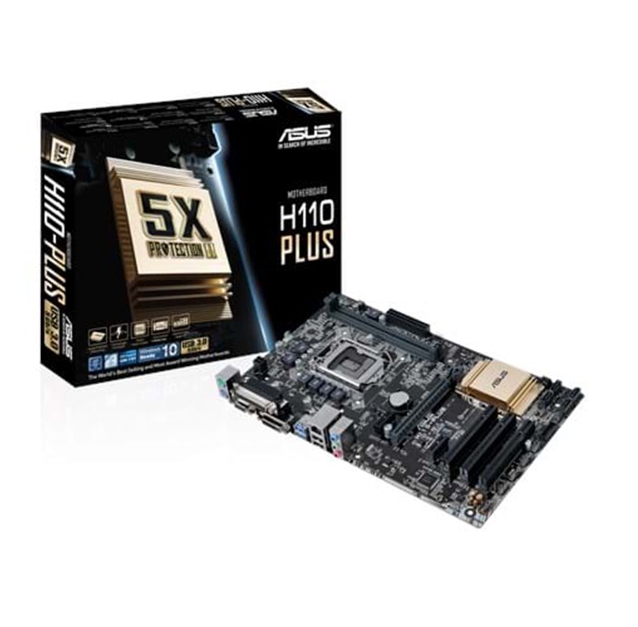 Bundkort - ASUS H110-PLUS Bundkort - Intel H110 Express - Intel LGA1151 - DDR4 RAM - ATX - 90MB0PQ0-M0EAY0
