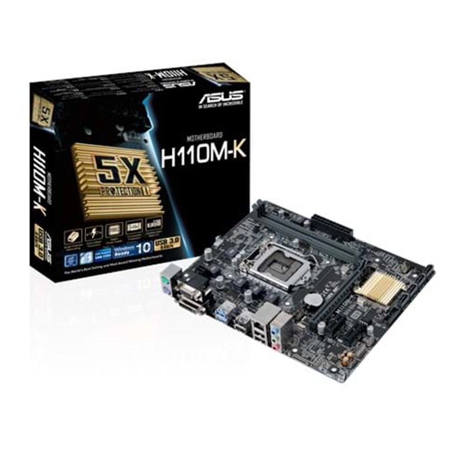 Bundkort - ASUS H110M-K Bundkort - Intel H110 Express - Intel LGA1151 socket - DDR4 RAM - Micro-ATX - 90MB0PH0-M0EAY0