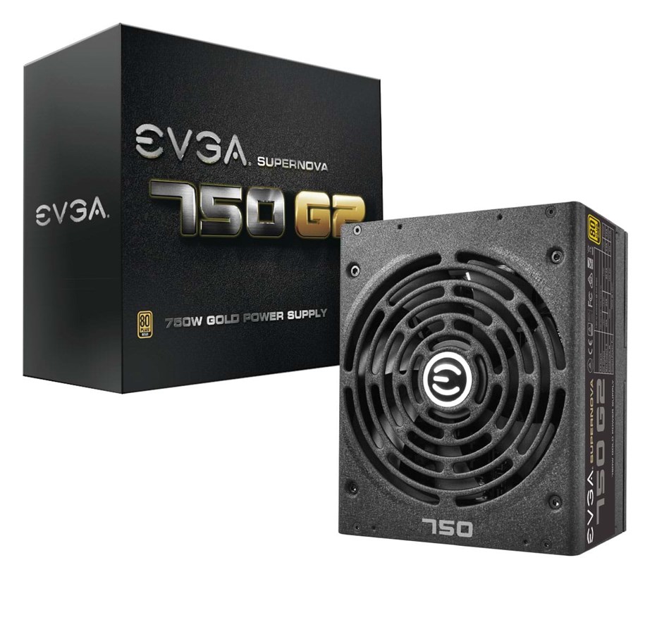 Strømforsyning - EVGA SuperNOVA 750 G2 v2 Strømforsyning - 750 Watt - 140 mm - ATX - 80 Plus Gold certified - 220-G2-0750-X2