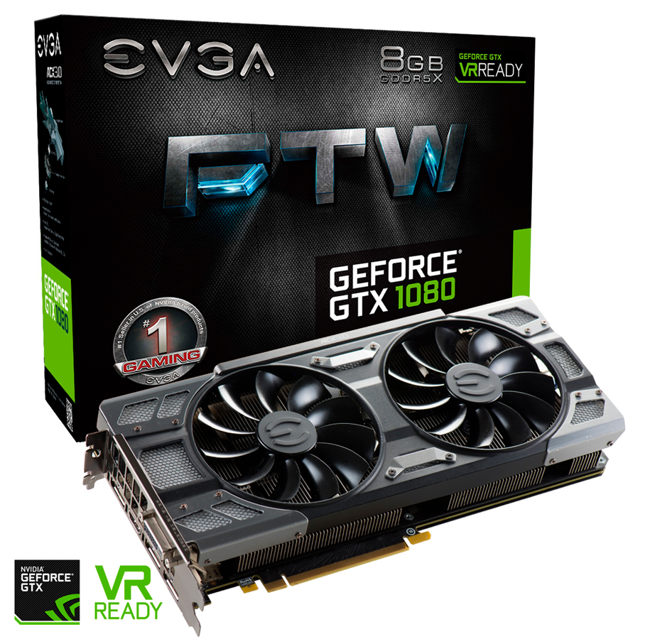 Grafikkort - EVGA GeForce GTX 1080 FTW - 8GB GDDR5X RAM - Grafikkort - 08G-P4-6286-KR