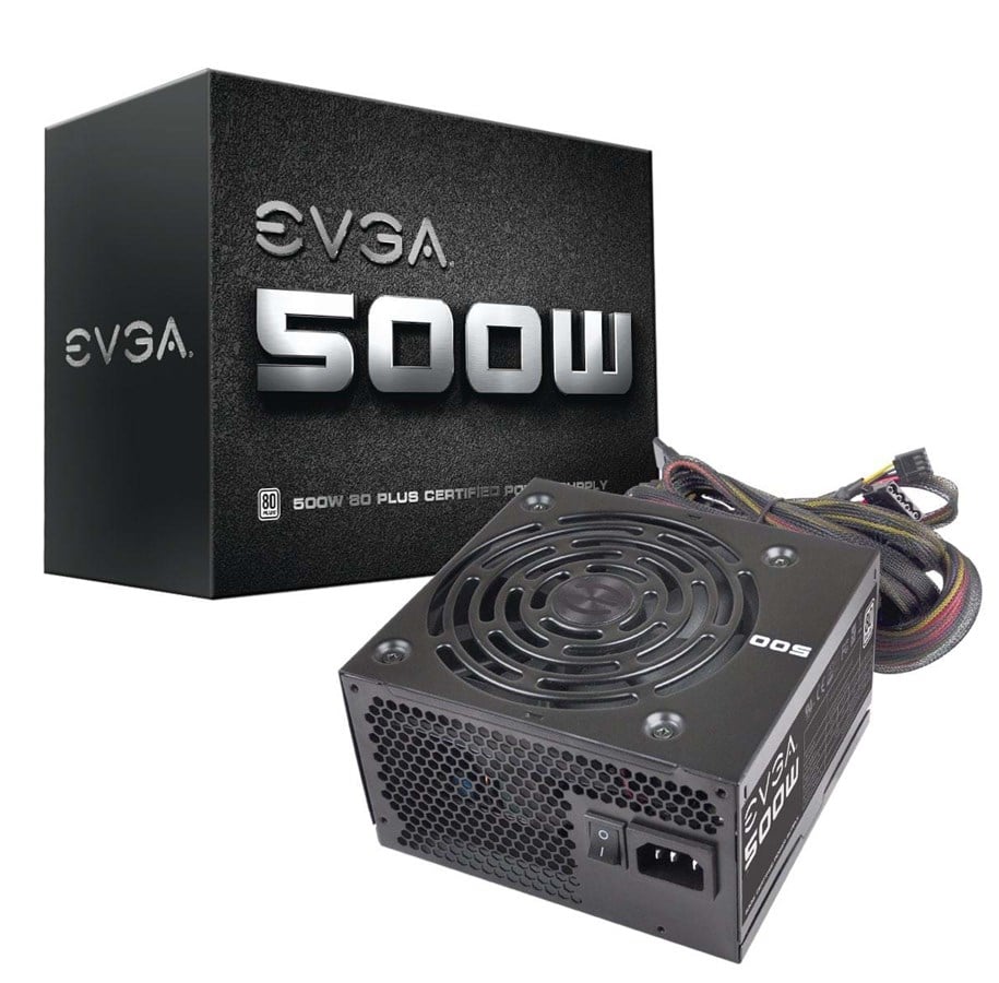 Strømforsyning - EVGA W1 500 Strømforsyning - 500 Watt - 120 mm - 80 Plus White certified - 100-W1-0500-K2