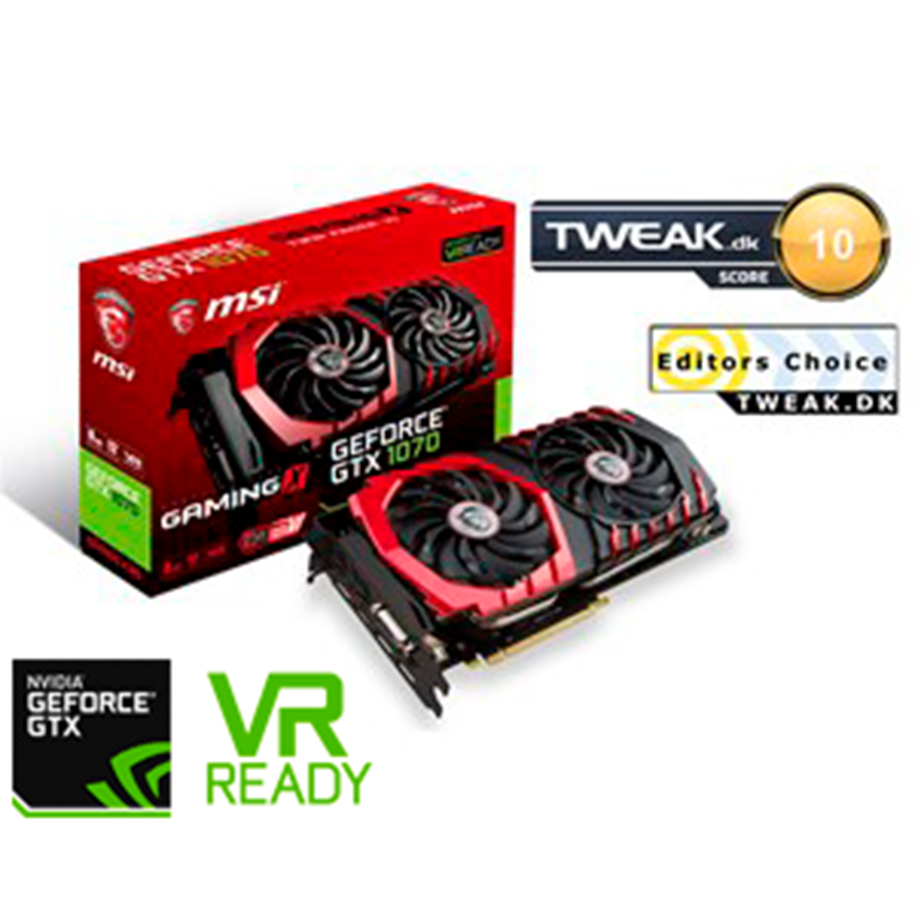 Grafikkort - MSI GeForce GTX 1070 GAMING X - 8GB GDDR5 RAM - Grafikkort - GTX 1070 GAMING X 8G