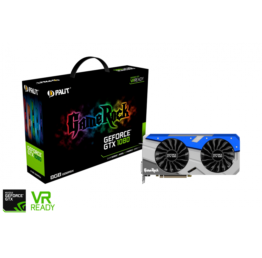 Grafikkort - Palit GeForce GTX 1080 GameRock Premium - 8GB GDDR5X RAM - Grafikkort - NEB1080H15P2G