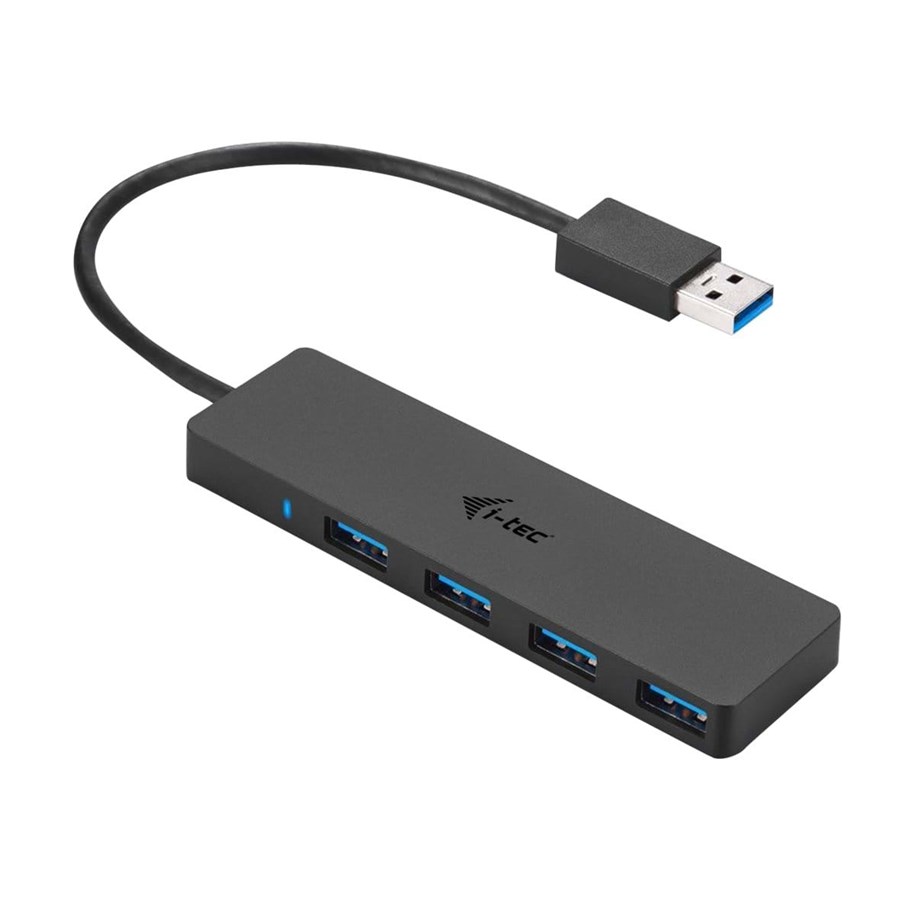 USB hub - I-Tec USB 3.0 Slim Passive HUB - 4-Port - Overcurrent protection USB hub - USB 3.0 - 4 ports - Sort - U3HUB404