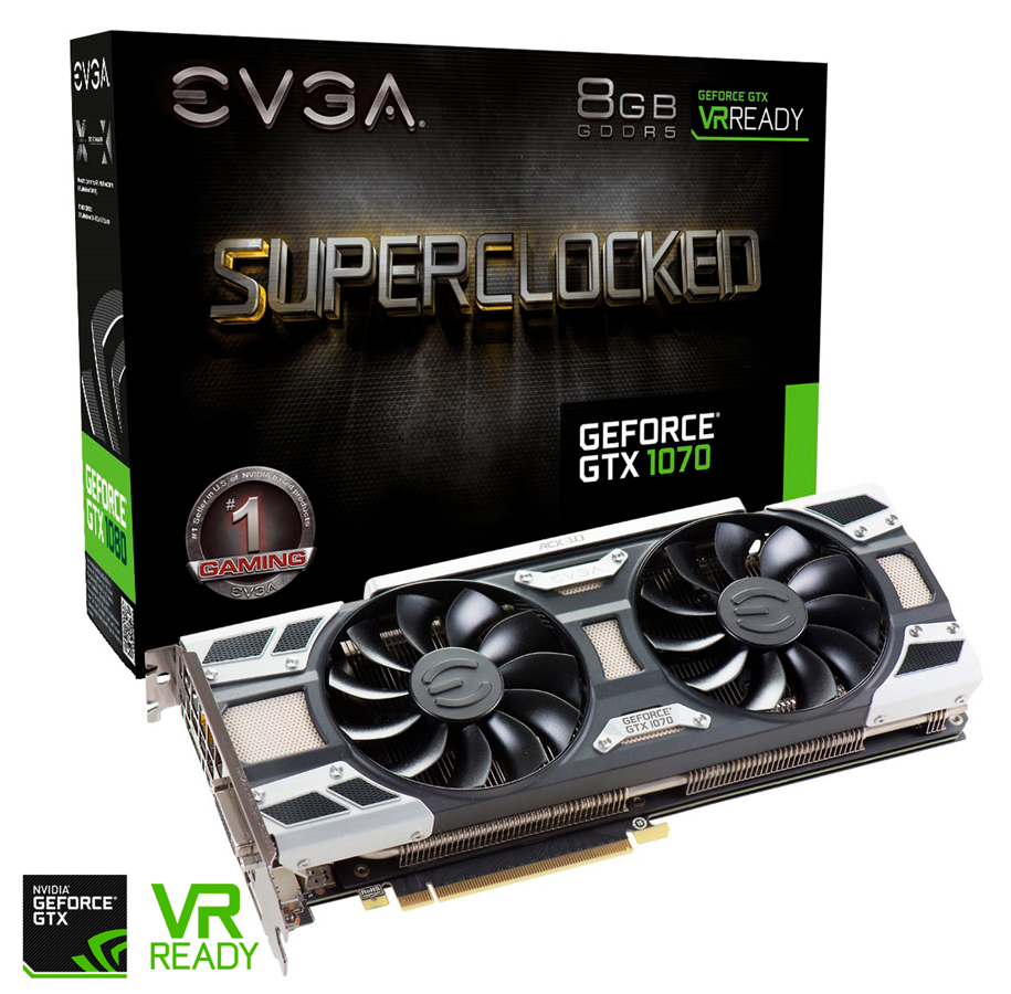 Grafikkort - EVGA GeForce GTX 1070 SC GAMING ACX 3.0 - 8GB GDDR5 RAM - Grafikkort - 08G-P4-6173-KR