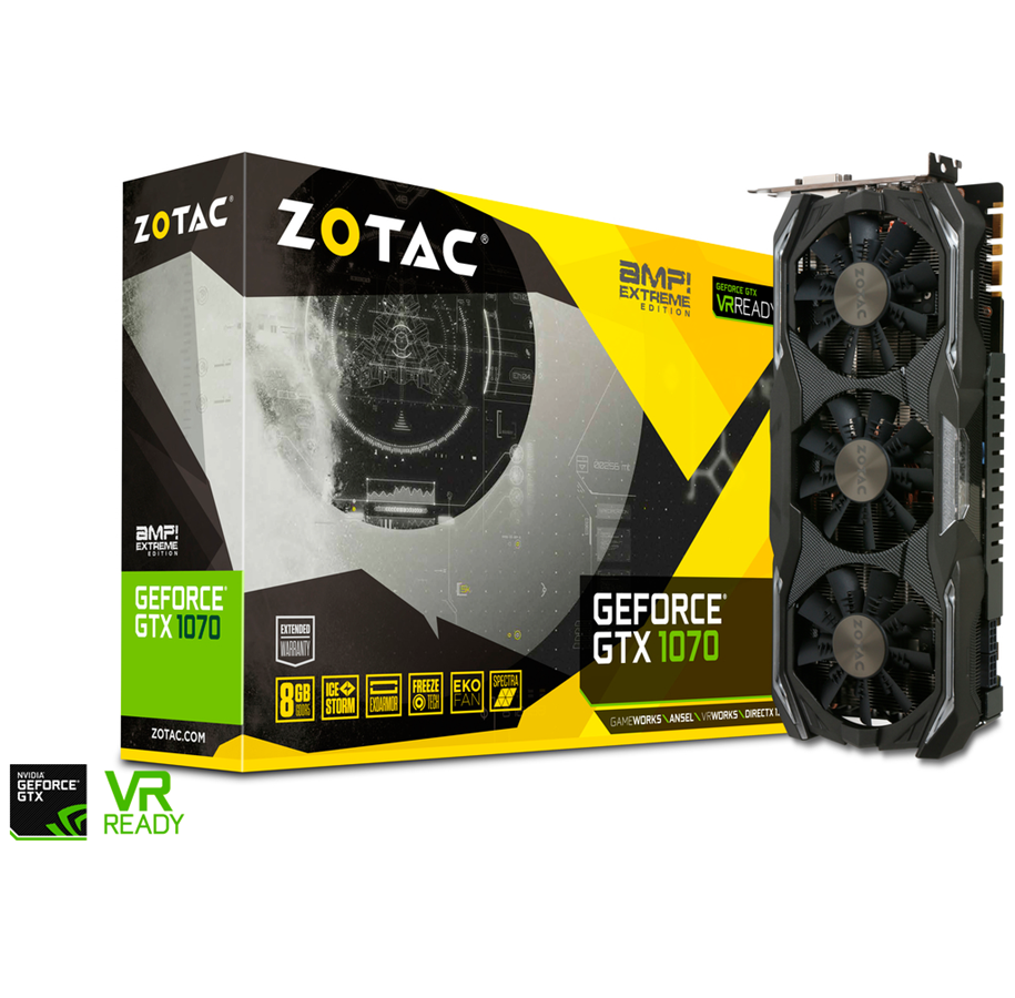 Grafikkort - ZOTAC GeForce GTX 1070 AMP Extreme - 8GB GDDR5 RAM - Grafikkort - ZT-P10700B-10P