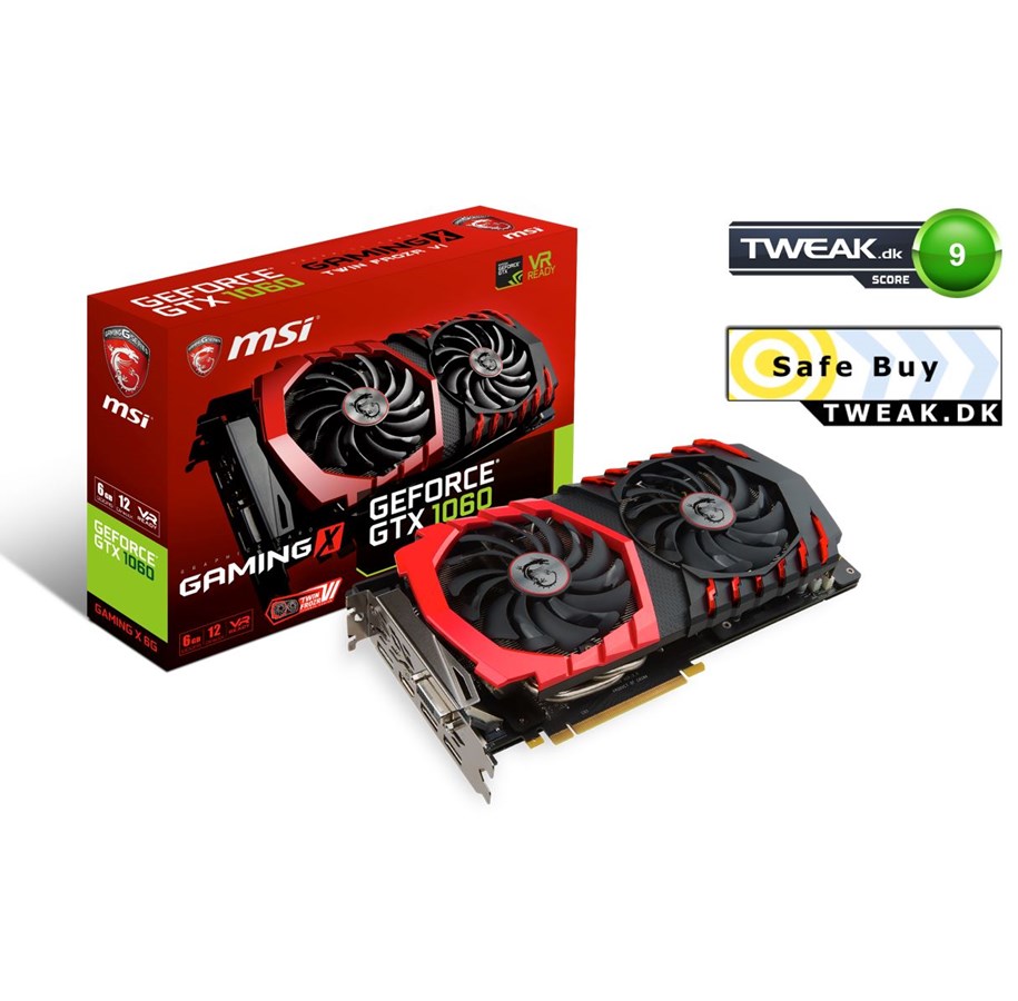 Grafikkort - MSI GeForce GTX 1060 GAMING X - 6GB GDDR5 RAM - Grafikkort - GTX 1060 GAMING X 6G