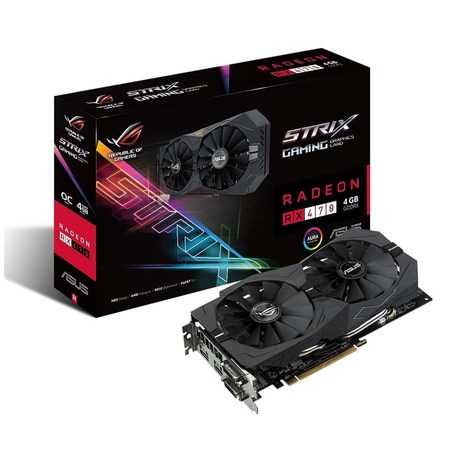 Grafikkort - ASUS Radeon RX 470 ROG STRIX OC - 4GB GDDR5 RAM - Grafikkort - 90YV09J2-M0NA00