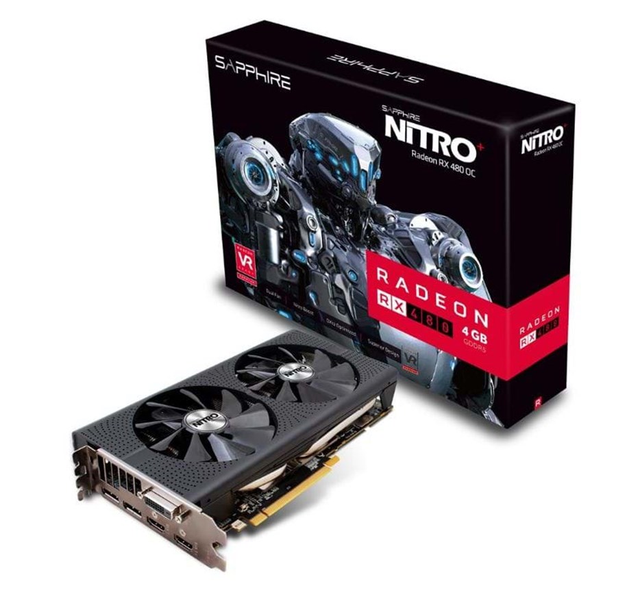 Grafikkort - Sapphire Radeon RX 480 NITRO+ - 4GB GDDR5 RAM - Grafikkort - 11260-02-20G