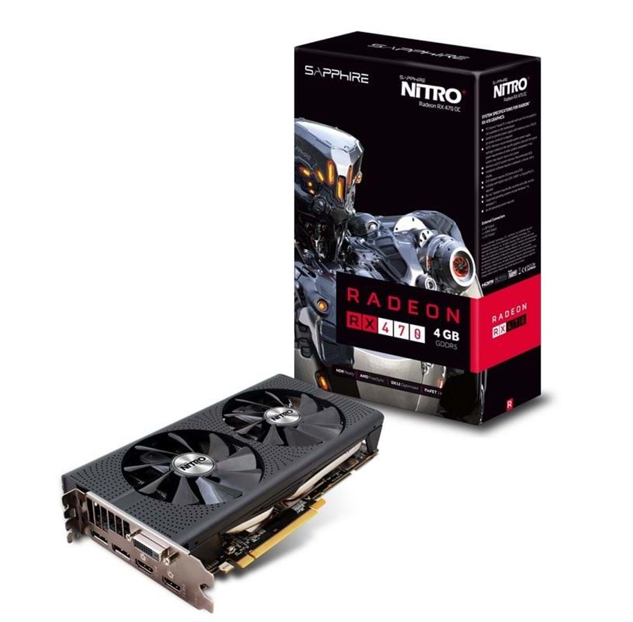 Grafikkort - Sapphire Radeon RX 470 NITRO+ - 4GB GDDR5 RAM - Grafikkort - 11256-01-20G