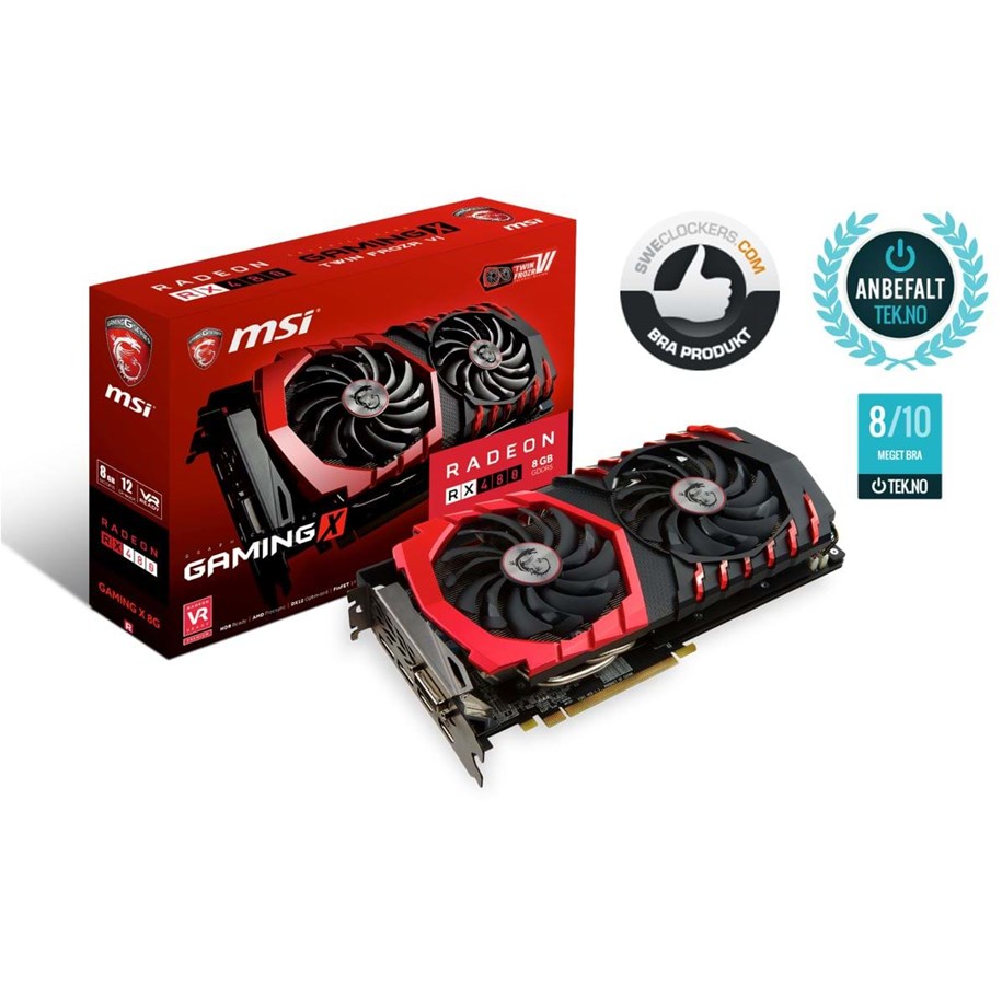 Grafikkort - MSI Radeon RX 480 GAMING X - 8GB GDDR5 RAM - Grafikkort - RX 480 GAMING X 8G