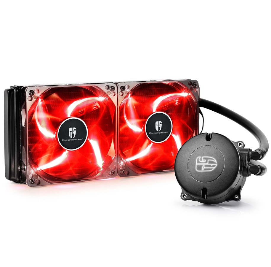 CPU Køler - DeepCool Maelstrom 240T - Red - CPU Vandkøling - Max 34 dBA - MAELSTROM-240T-RED