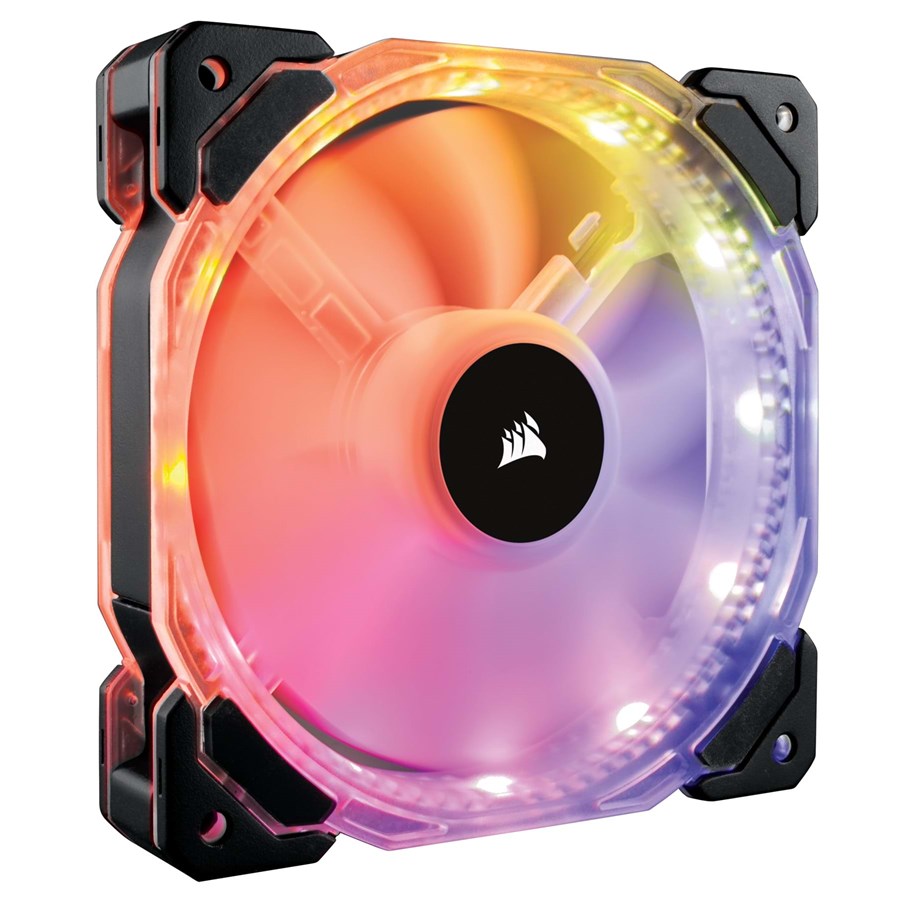Kabinet Køler - Corsair HD120 RGB LED 3-pack - Kabinet køler - 120mm - Gennemsigtig med RGB LED lys - 30 dBA - CO-9050067-WW