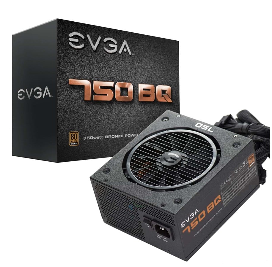 Strømforsyning - EVGA BQ 750 Strømforsyning - 750 Watt - 140 mm - ATX - 80 Plus Bronze certified - 110-BQ-0750-V2