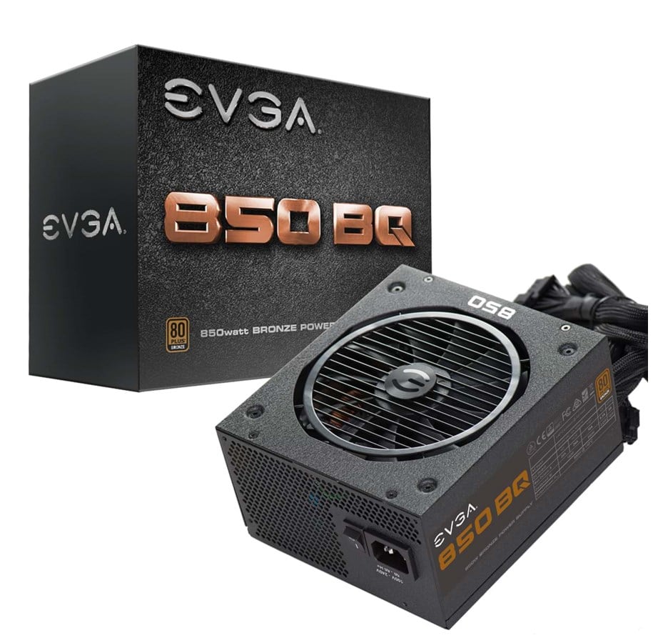 Strømforsyning - EVGA BQ 850 Strømforsyning - 850 Watt - 140 mm - ATX - 80 Plus Bronze certified - 110-BQ-0850-V2