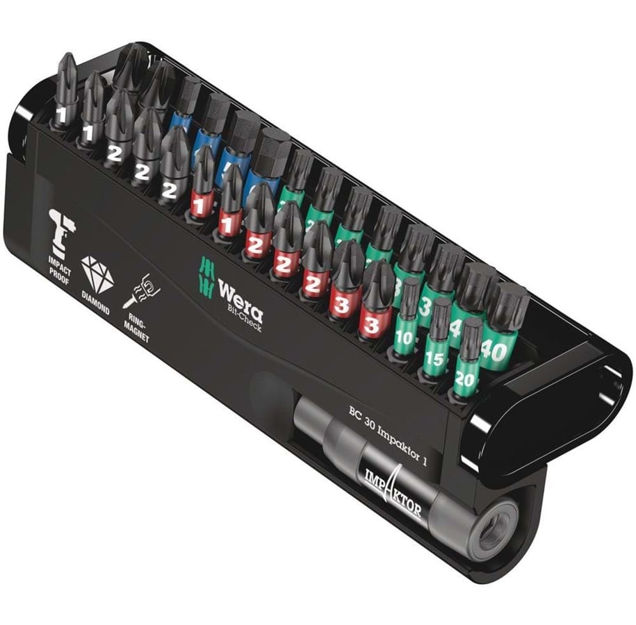 Bor & bits - Wera Bit-Check 30 Impaktor 1, 30 dele - 05057690001