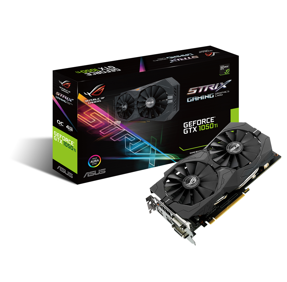 Grafikkort - ASUS GeForce GTX 1050 Ti OC - 4GB GDDR5 RAM - Grafikkort - 90YV0A30-M0NA00