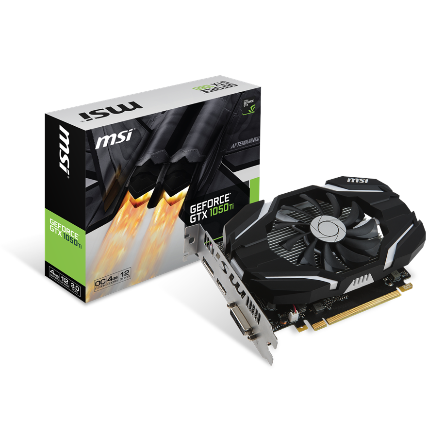Grafikkort - MSI GeForce GTX 1050 Ti OC - 4GB GDDR5 RAM - Grafikkort - GTX 1050 Ti 4G OC