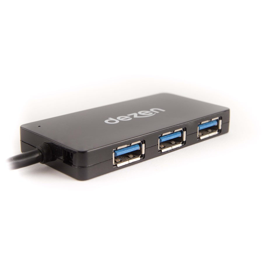 USB hub - dezen UB34 Type A USB hub - USB 3.0 - 4 ports - Sort - UB34PB