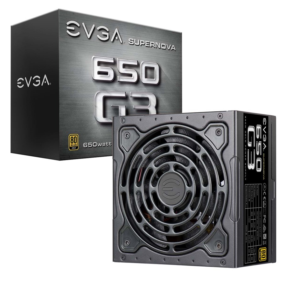 Strømforsyning - EVGA SuperNOVA 650 G3 Strømforsyning - 650 Watt - 130 mm - ATX - 80 Plus Gold certified - 220-G3-0650-Y2