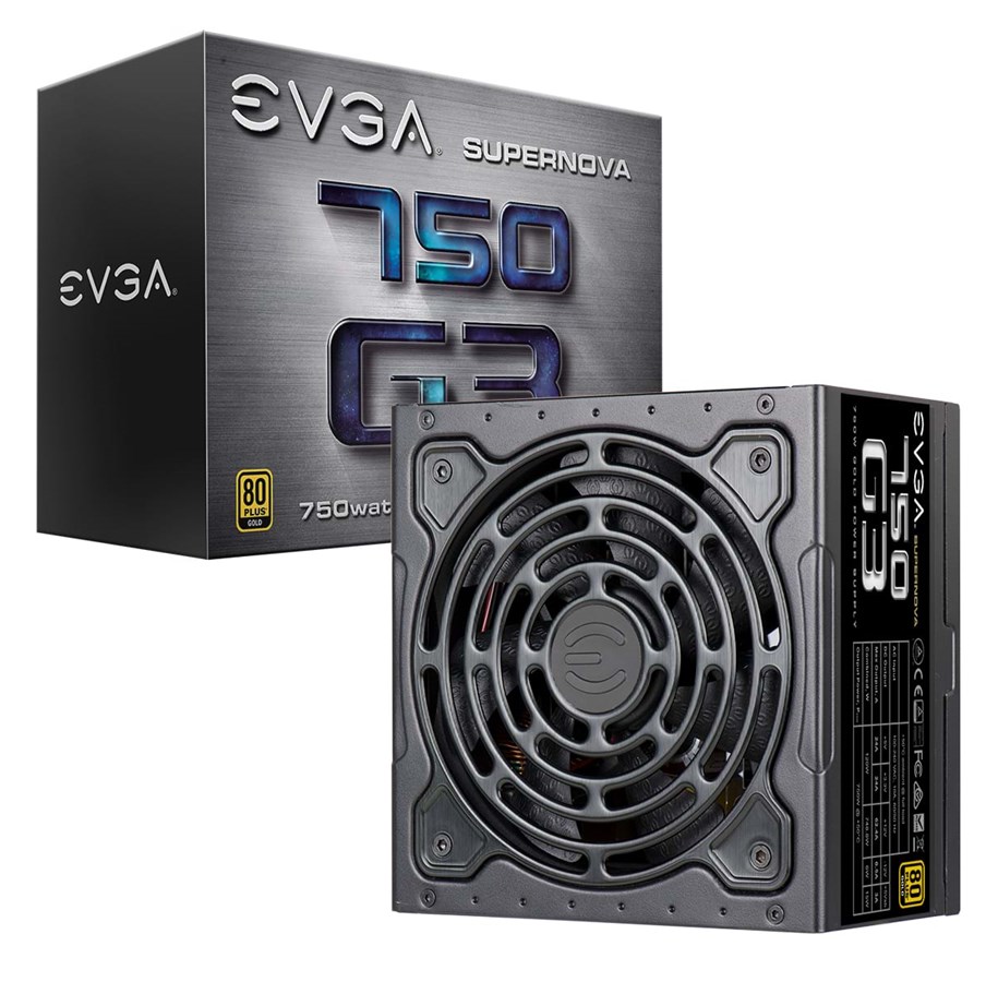 Strømforsyning - EVGA SuperNOVA 750 G3 Strømforsyning - 750 Watt - 130 mm - ATX - 80 Plus Gold certified - 220-G3-0750-X2