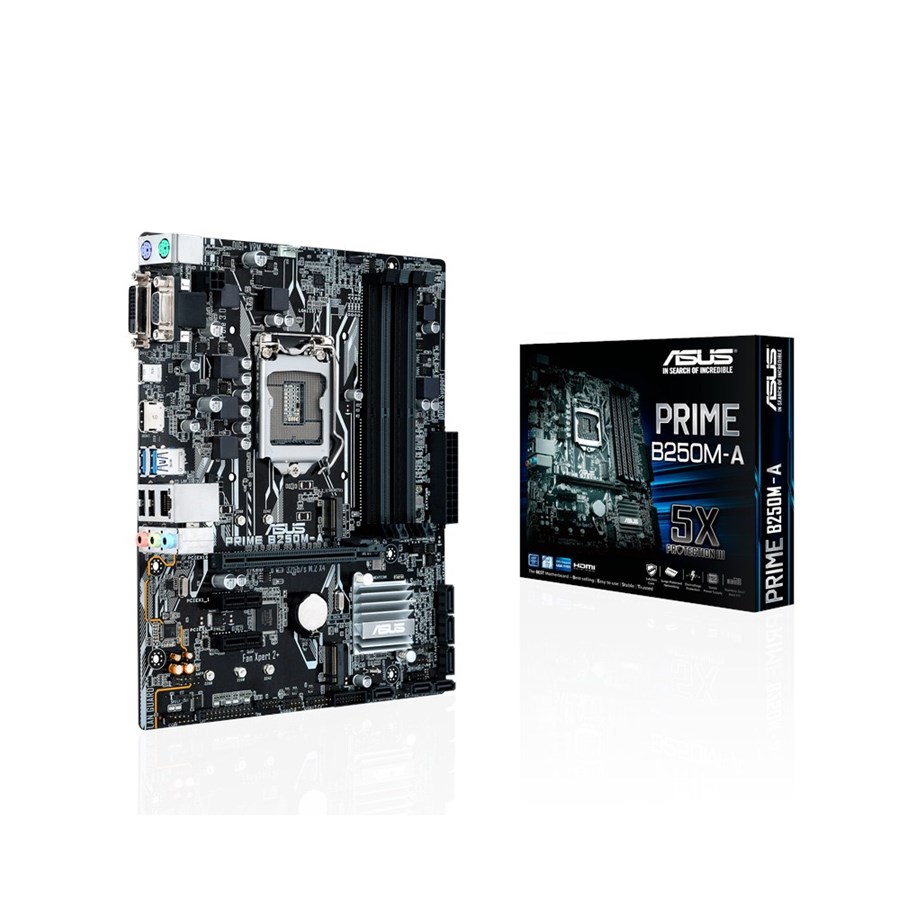 Bundkort - ASUS PRIME B250M-A Bundkort - Intel B250 - Intel LGA1151 - DDR4 RAM - Micro-ATX - 90MB0SR0-M0EAY0