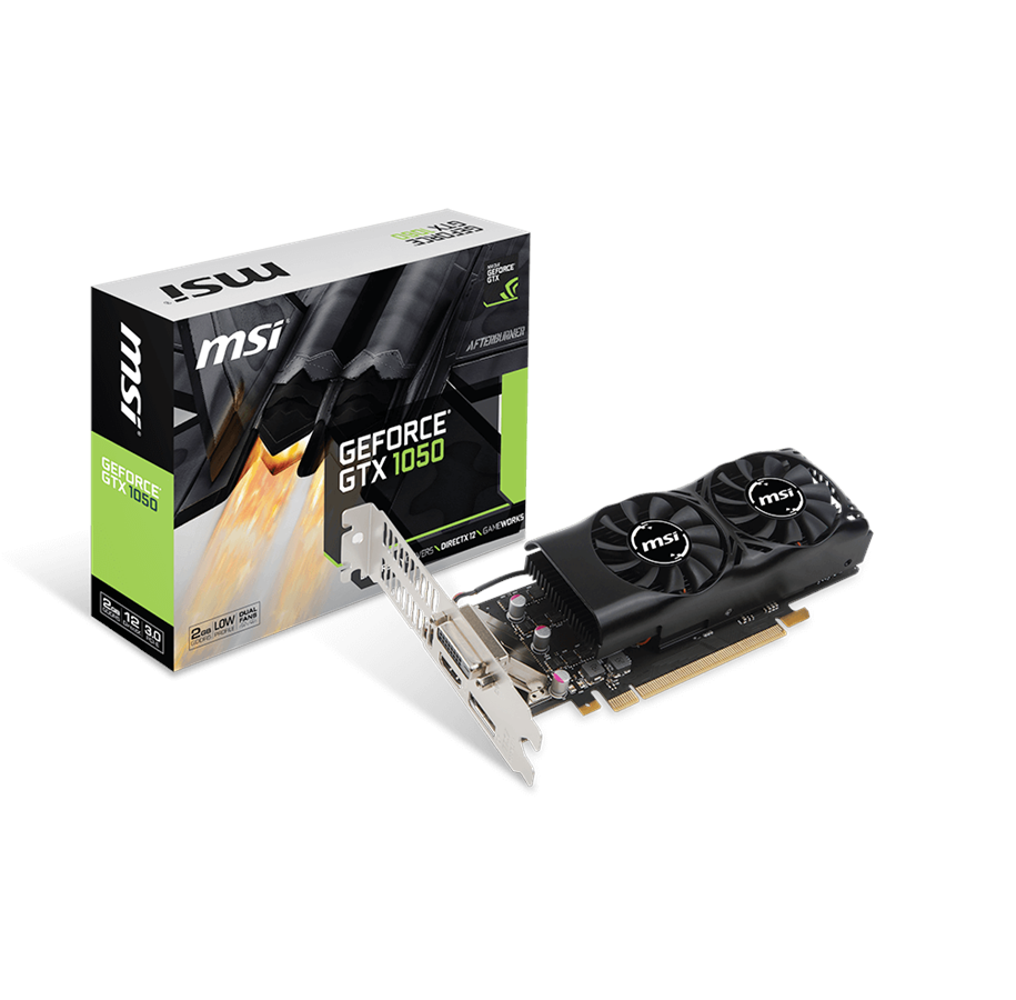 Grafikkort - MSI GeForce GTX 1050 Low Profile - 2GB GDDR5 RAM - Grafikkort - GTX 1050 2GT LP