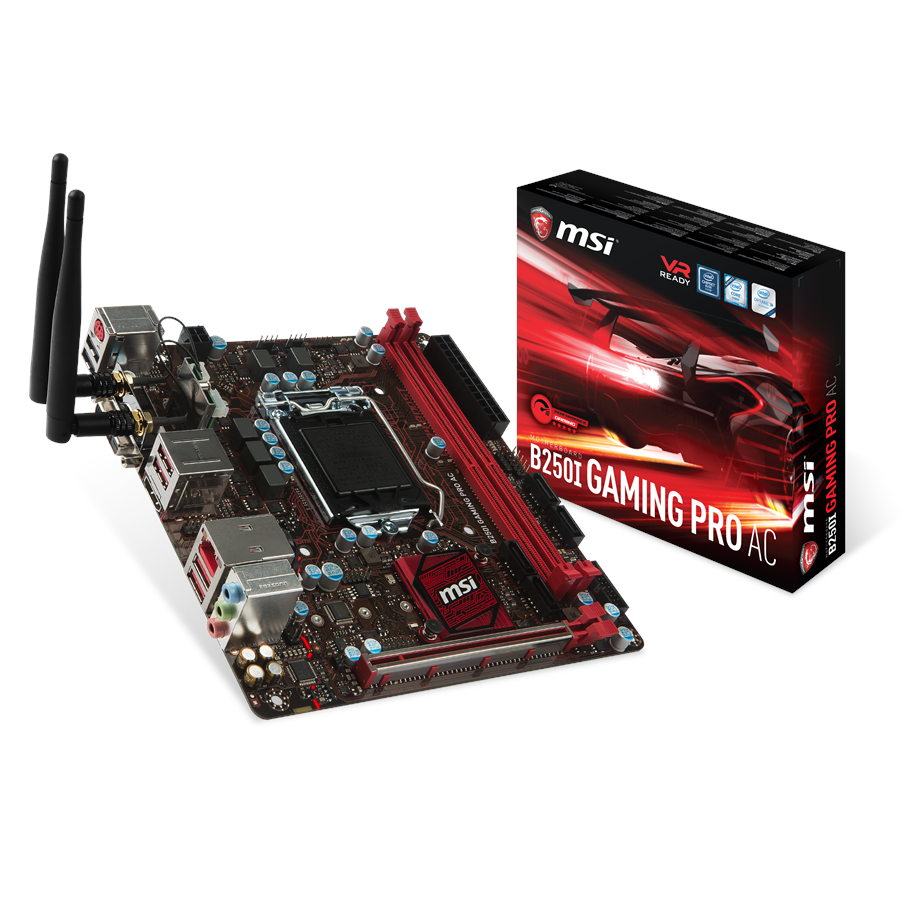 Bundkort - MSI B250I GAMING PRO AC Bundkort - Intel B250 - Intel LGA1151 socket - DDR4 RAM - Mini-ITX - B250I GAMING PRO AC