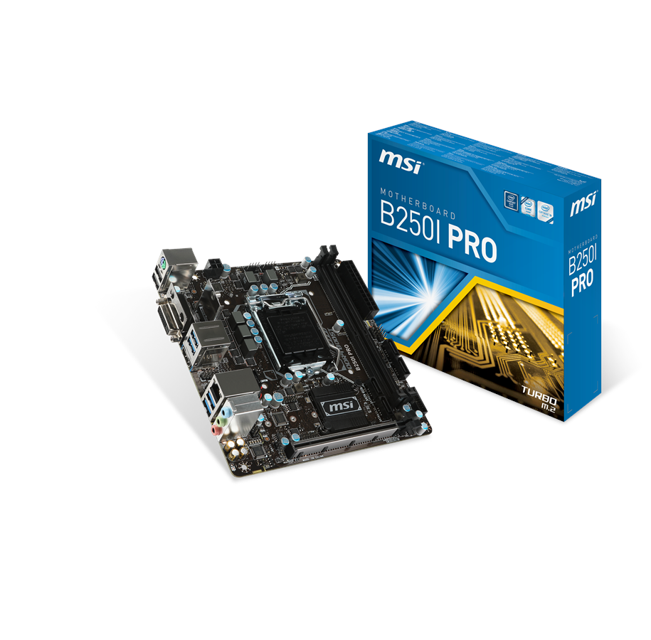 Bundkort - MSI B250I PRO Bundkort - Intel B250 - Intel LGA1151 socket - DDR4 RAM - Mini-ITX - B250I PRO