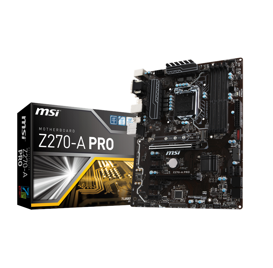Bundkort - MSI Z270-A PRO Bundkort - Intel Z270 - Intel LGA1151 socket - DDR4 RAM - ATX - Z270-A PRO