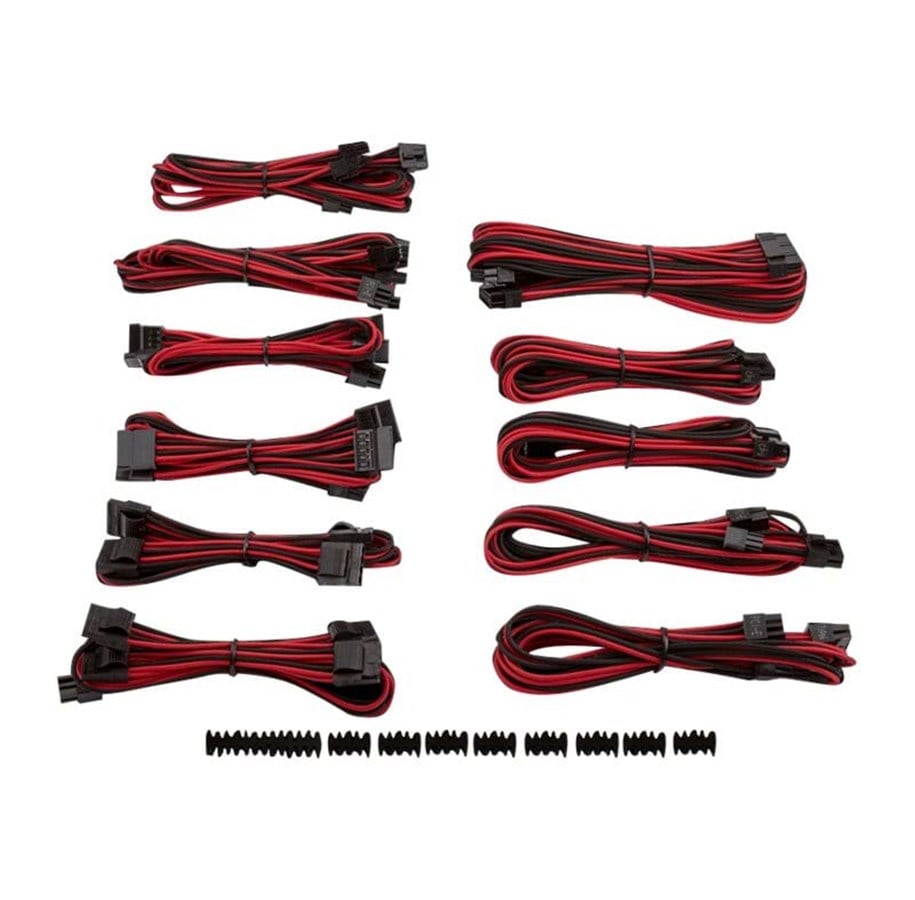Strømkabel (intern) - Corsair Premium Individually Sleeved PSU Cable Kit Pro Package Type 4 (Generation 3) - Red/Black - CP-8920155