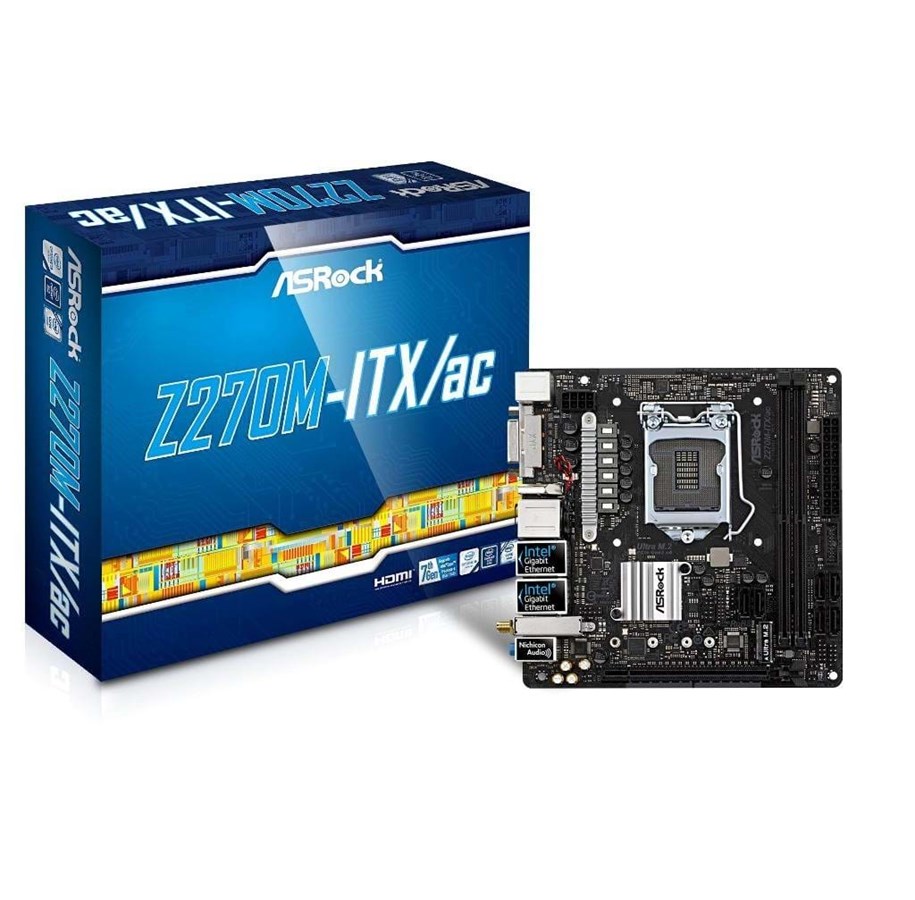 Bundkort - ASRock Z270M-ITX/AC Bundkort - Intel Z270 - Intel LGA1151 - DDR4 RAM - Mini-ITX - Z270M-ITX/ac