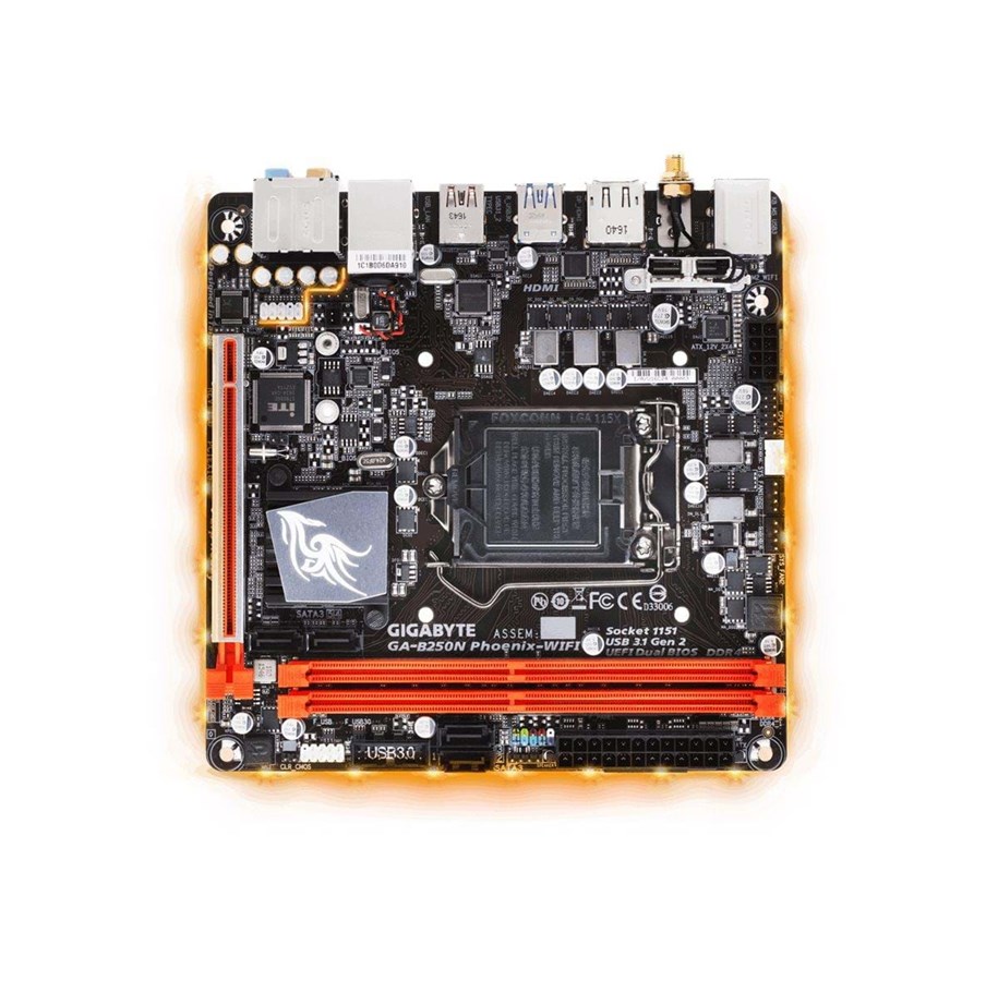 Bundkort - GIGABYTE GA-B250N-Phoenix WIFI Bundkort - Intel B250 - Intel LGA1151 - DDR4 RAM - Mini-ITX - GA-B250N-Phoenix WIFI