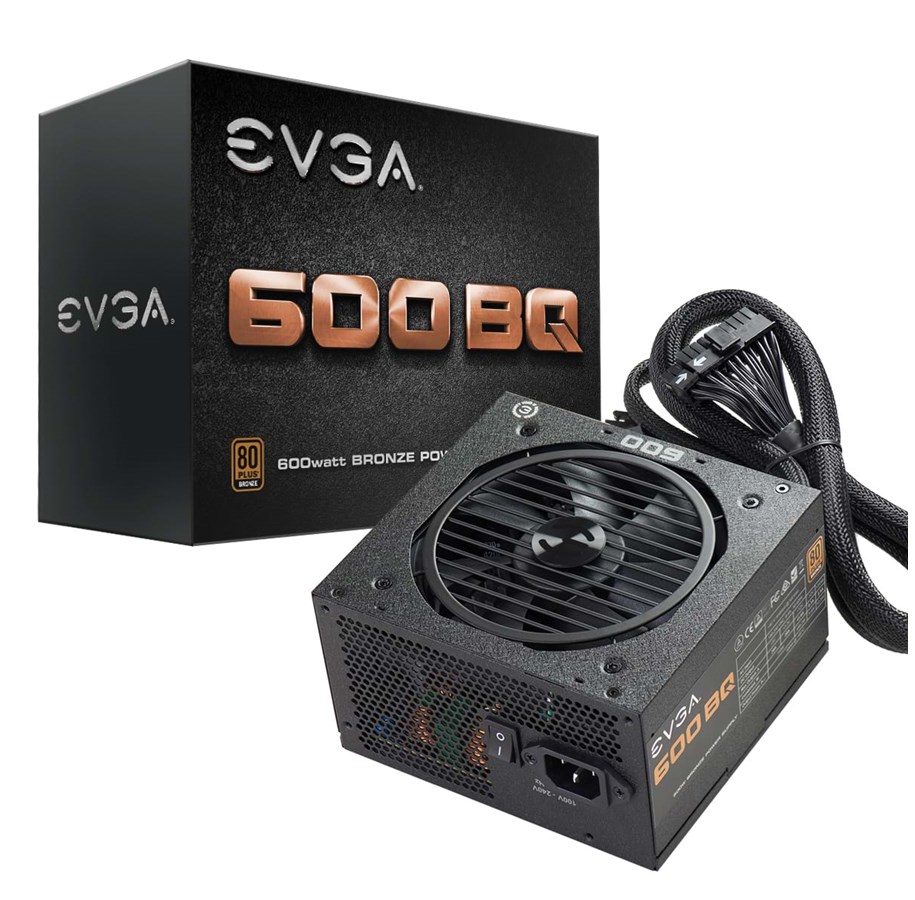 Strømforsyning - EVGA BQ 600 Strømforsyning - 600 Watt - 120 mm - ATX - 80 Plus Bronze certified - 110-BQ-0600-K2