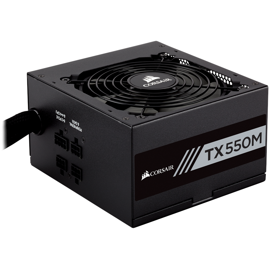 Strømforsyning - Corsair TX550M Strømforsyning - 550 Watt - 120 mm - ATX - 80 Plus Gold certified - CP-9020133-EU