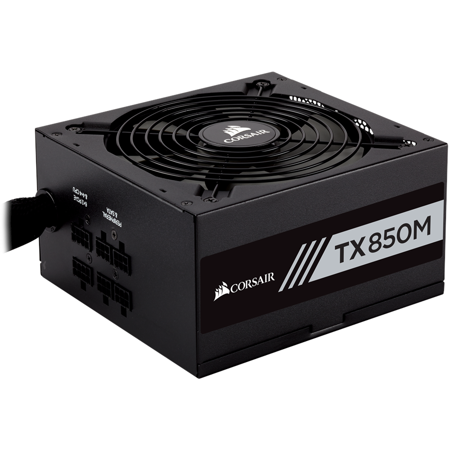 Strømforsyning - Corsair TX850M Strømforsyning - 850 Watt - 120 mm - ATX - 80 Plus Gold certified - CP-9020130-EU