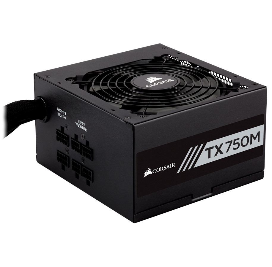 Strømforsyning - Corsair TX750M Strømforsyning - 750 Watt - 120 mm - ATX - 80 Plus Gold certified - CP-9020131-EU