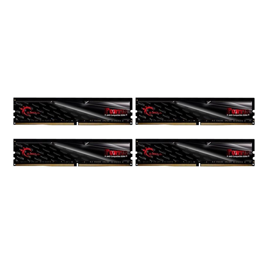 RAM - G.Skill Fortis DDR4-2400 - 64GB - CL16 - Quad Channel (4 pcs) - AMD Optimized - Sort - F4-2400C16Q-64GFT