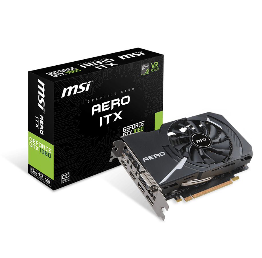 Grafikkort - MSI GeForce GTX 1060 AERO ITX OC - 6GB GDDR5 RAM - Grafikkort - GTX 1060 AERO ITX 6G OC
