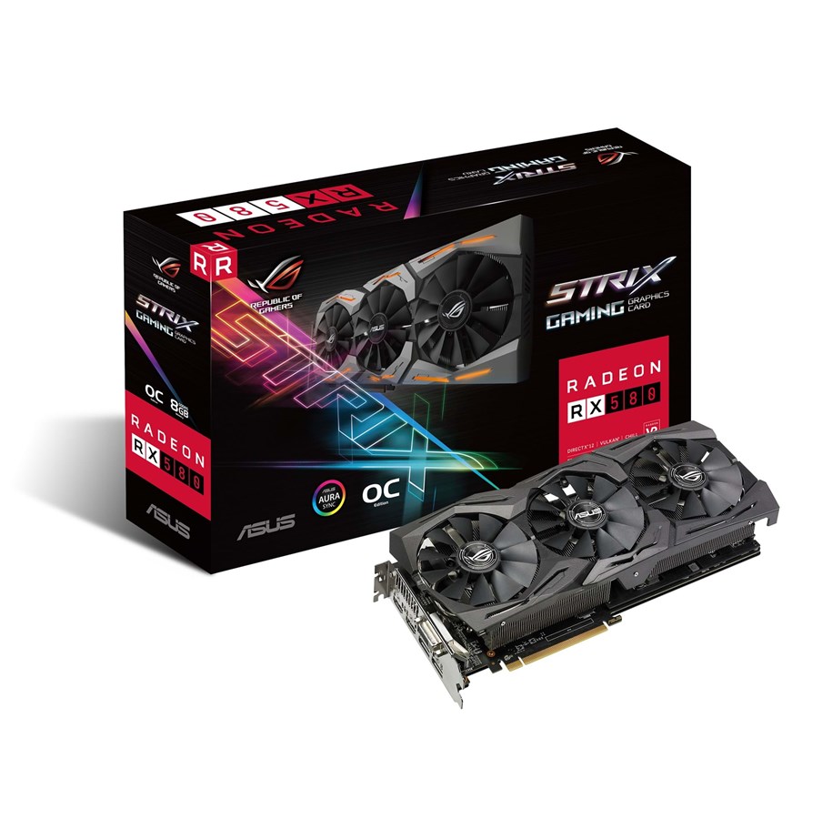 Grafikkort - ASUS Radeon RX 580 ROG STRIX OC - 8GB GDDR5 RAM - Grafikkort - 90YV0AK0-M0NA00