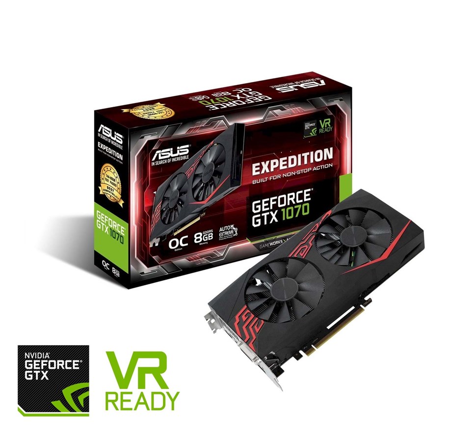 Grafikkort - ASUS GeForce GTX 1070 Expedition OC - 8GB GDDR5 RAM - Grafikkort - 90YV09T6-M0NA00