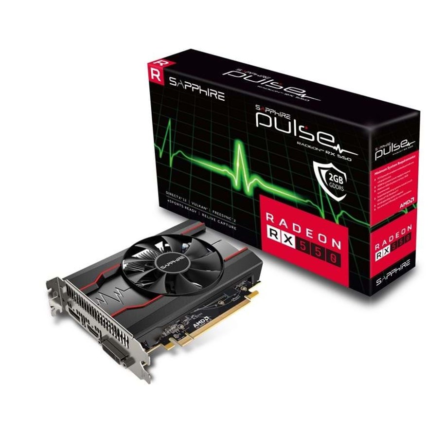 Grafikkort - Sapphire Radeon RX 550 Pulse - 2GB GDDR5 RAM - Grafikkort - 11268-03-20G